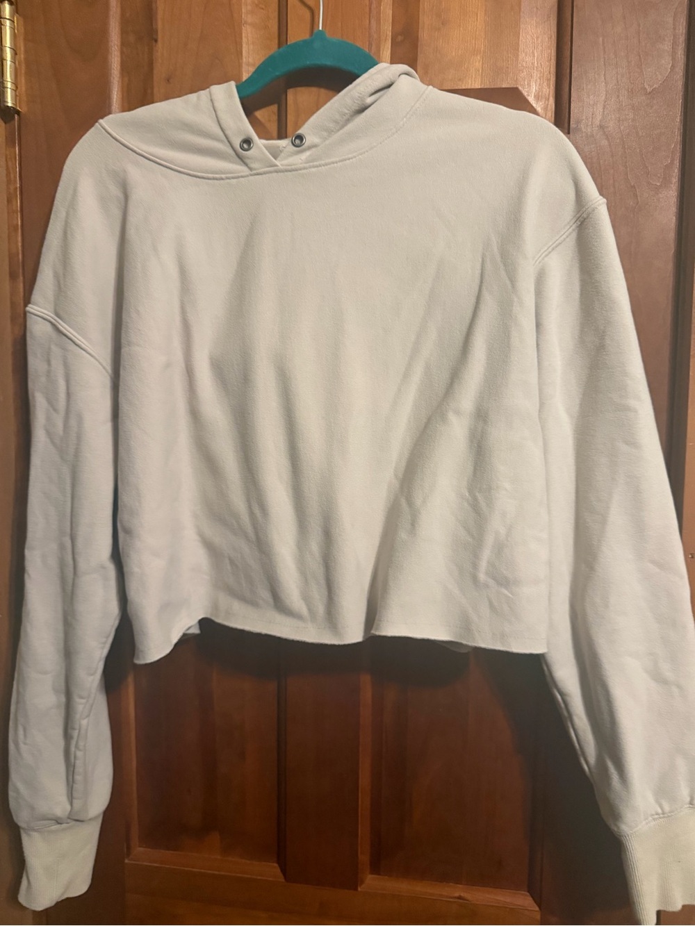 Free People Movement Light Cream Cropped Hoodie
